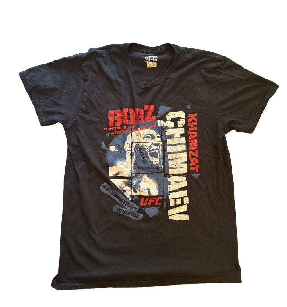 UFC Khamzat Chimaev T Shirt Mens Large L Black Borz MMA Fighter